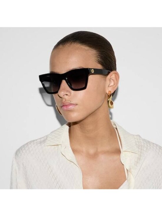 Gucci GG1714S 002 Sunglasses Havana Square Frame, Brown Gradient Lenses main image 10